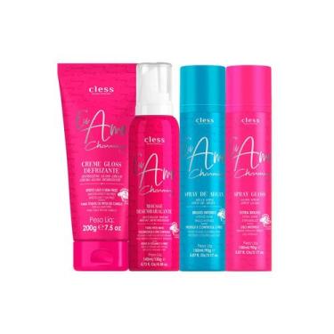 Imagem de Kit Mousse Desem + Creme Defrizante + Spray Gloss+ Spray Argan - Eu Am