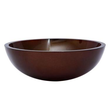 Imagem de Cuba p/ Banheiros Lavabos Vidro Redonda 30cm + Válvula Click - Lopazzi