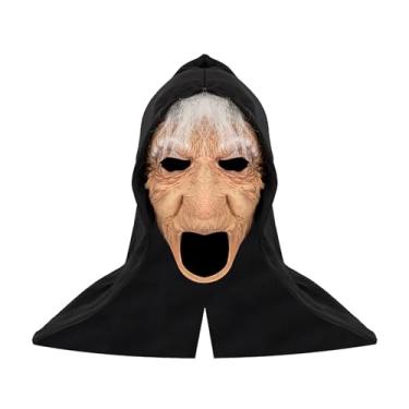 Imagem de Beisto Máscara de bruxa assustadora de Halloween para mulheres, acessório de fantasia de cosplay para adolescentes (boca aberta)