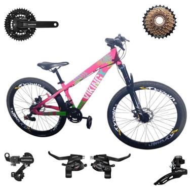 Imagem de Bicicleta 26 VikingX T25 21v Conjunto Shimanos Pneu Aro 26 Balão Preto-Unissex