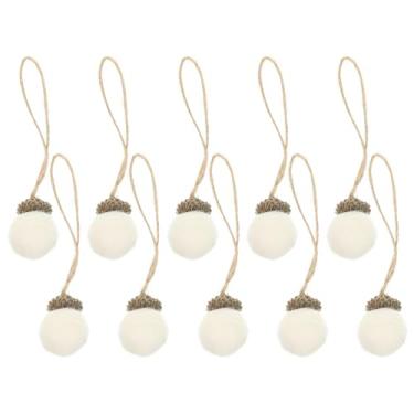 Imagem de MAGICLULU 10 Peças de Enfeites de Natal Em Formato de Pinha de Feltro, Pingentes Brancos para Pendurar, para Artesanato Faça Você Mesmo, Decorações para Árvores de Natal, 0,78 X 0,59 Polegadas