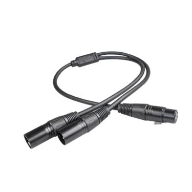 Imagem de oshhni Cabo divisor XLR Y, cabo de microfone, 1 fêmea para 2 machos, 3 pinos, fêmea para macho duplo para amplificador de equipamento de áudio, 150cm