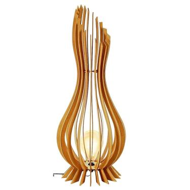 Imagem de Abajur Grande De Chão Ana Maria Mdf Luminária - MDF Cru-tamanho:kit Com 3 - 90x28cm, 75x23cm E 60x18cm