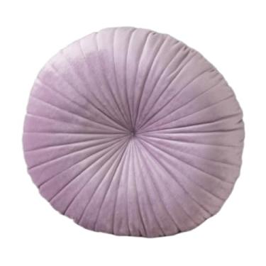 Imagem de Generic Almofada de chão redonda de abóbora, elegante e decorativa, macia, para cadeira, penteadeira, sala de trabalho, escritório, Roxo Claro