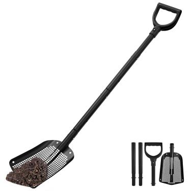 Imagem de Pá de peneira escavadora de liga de alumínio, resistente à ferrugem, vazada, para jardim, praia