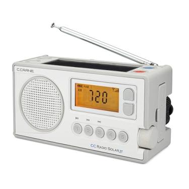 Imagem de C. Crane CCRádio solar com recepção Bluetooth, manivela de emergência AM/FM, rádio multialimentação, lanterna LED integrada e carregador de telemóvel
