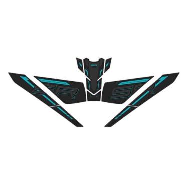 Imagem de TT719 Adesivo para tanque de gasolina compatível com CFMOTO 450SS 2023 2024, azul, protetor de tanque de gasolina, acessórios CFMOTO 450SS