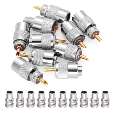 Imagem de Conector coaxial de solda macho UHF banhado a níquel PL259 para RG59/RG58/LMR240/Belden 9913