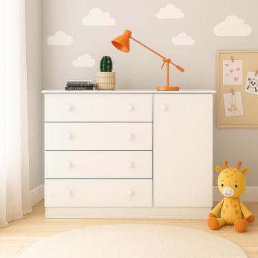 Imagem de Cômoda Sapateira Helena 4 Gavetas 1 Porta Branco - Phoenix Baby