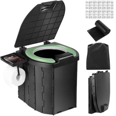Imagem de Ryscam Vaso sanitário Protable, preto, retrátil