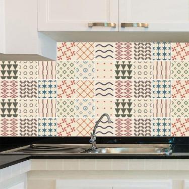 Imagem de Adesivo de Azulejo - Ladrilho Hidráulico - 20cm x 20cm - 24un - 055Azm