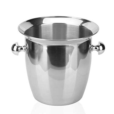Imagem de Balde de gelo para festas Balde de gelo de aço inoxidável engrossado balde de gelo balde de gelo balde de champanhe conjunto de vinho prático ferramentas de bar de hotel recipiente de gelo durável