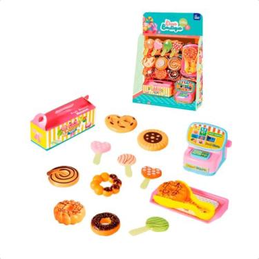 Imagem de Brinquedo Infantil Kit Cozinha Doce Boutique 17 Peças Display Caixa Re
