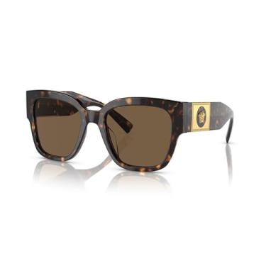 Imagem de Versace VE 4437U 108/73 Havana Óculos de sol quadrados de plástico lente marrom