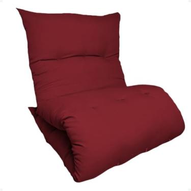 Imagem de Colchonete Futon Dobrável Almofada Poltrona Colchão Portátil Solteiro Pallet Espreguiçadeira(vinho)