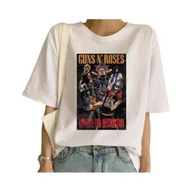 Imagem de Camiseta Feminina Guns N' Roses - Branca - Estilo Punk Rock, BR-P, Fem