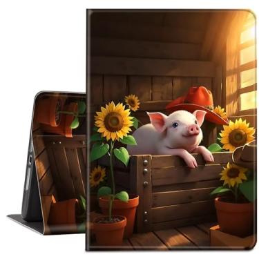 Imagem de TSNJTBDL Capa para Kindle Paperwhite 12ª Geração 17.8 cm e Kindle ColorSoft Signature Edition – Couro PU com Auto Sleep/Wake, Capa Protetora Leve e Fina – Girassol Porco