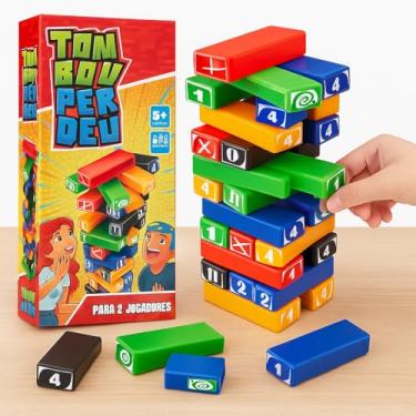 Imagem de Jogo Tombou Perdeu – 45 Peças Coloridas – Torre Divertida para Crianças e Família – Estimula Coordenação, Estratégia e Concentração