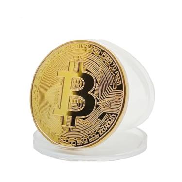 Imagem de Bitcoin Coins, BTC Coins, Bitcoin Tokens. Bitcoin Commemorative Coin, Relief and Gold Shiny Finish, 1.1-oz, 1.6x0.12-inch, Heavier and Larger. Collect Coins, Lucky Amulets (6-pca Pack)