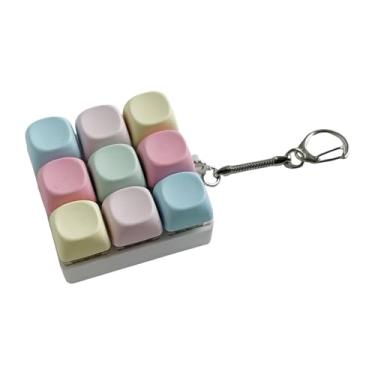 Imagem de Almencla Mini chaveiro de brinquedo fidget com teclado colorido de 9 teclas, acessório portátil versátil de 6x6x3cm para bolsas, bolsas, decoração, teclado