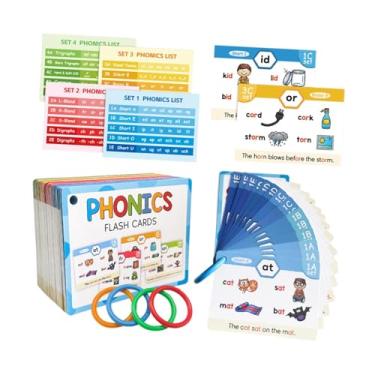 Imagem de Dynwave Phonics Flash Cards Word Builder Games 65 Cartões Mistura e Segmentação de Palavras Educacional Letra do Toy Som para idades 4-8 Presentes