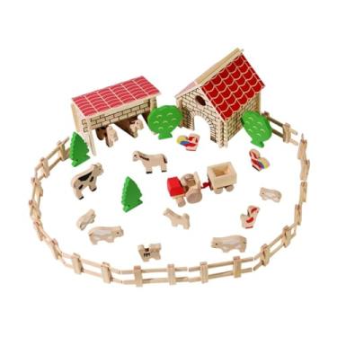Imagem de menolana Brinquedo de animal de fazenda de celeiro para crianças, conjunto de brinquedo de fazenda, conjunto de casa de brinquedo de fazenda, conjunto de