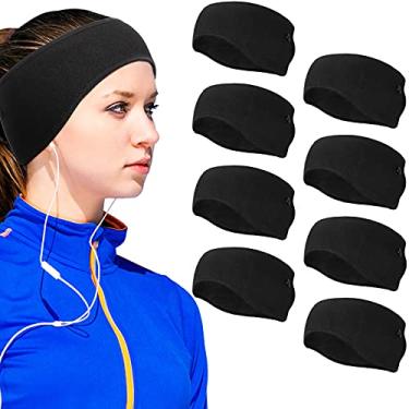 Imagem de Syhood: 8 Faixas de Cabeça Aquecedoras de Orelha com Botões, Lã, Feminino, Preto, Branco, Rosa, 26 x 12 cm, Mulheres e Homens, Atletas, Esportes ao Ar Livre