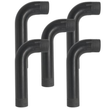 Imagem de Kit 5 curva "cachimbo" preta roscavel 3/4 - DIVERSAS