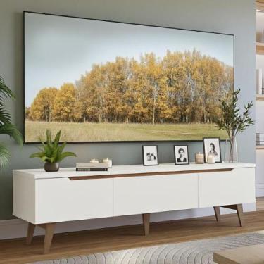 Imagem de Rack para TV até 80 Polegadas 180cm 2 Portas 1 Gaveta Branco/Rustic To