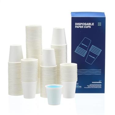 Imagem de MOUMOULIFE 1000 copos de papel descartáveis de 85 g para banheiro, pequenos copos brancos para enxaguante bucal, ótimos para festas, uso no banheiro, piqueniques e viagens