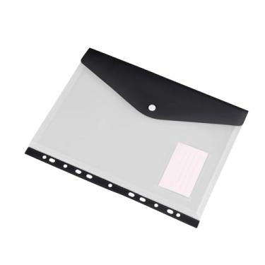 Imagem de Pastas Pasta transparente multiuso para armazenamento de documentos, bolsa fosca, arquivos, pasta para escritório e casa(Preto)