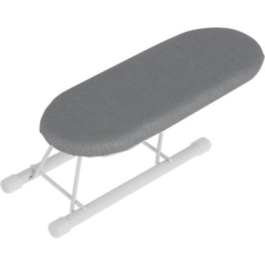 Imagem de FALESOUL Tábua de passar de mesa, mini tábua de passar roupa com pés antiderrapantes, suporte de ferro de pernas de metal, tábua de passar de bancada para uso em viagens domésticas 26 x 11 x 7,9 cm