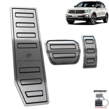 Imagem de Descanso + Pedaleiras Volkswagen T-Cross Gravação em Preto