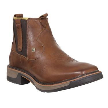 Imagem de Botina Masculina Marrom Bico Quadrado Zebu 37968