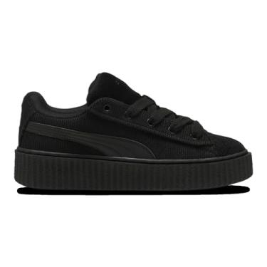 Imagem de PUMA Tênis feminino Creeper Phatty veludo cotelê com cadarço casual - preto, Preto/dourado, 35