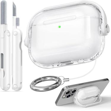 Imagem de Wowwat Capa para Airpods Pro 3, capas com trava de segurança para Apple Airpod Pro 3 (2025) com kit de limpeza, capa protetora contra quedas Air pods Pro3 para homens e mulheres com chaveiro