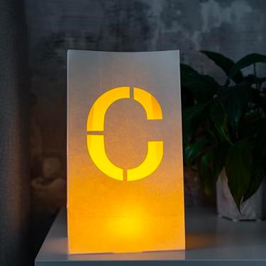 Imagem de WYMM Letra C iluminada - Bolsas luminosas perfeitas para faixa personalizada de feliz aniversário, decorações de propostas, decorações de festa de noivado e faixa de parabéns para o seu ente querido