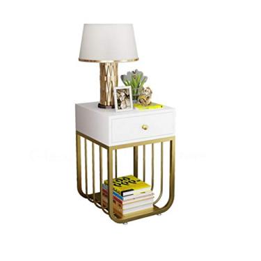 Imagem de Mesa de cabeceira moderna com 1 gaveta, mesa de cabeceira para sofá, mesa de armazenamento lateral