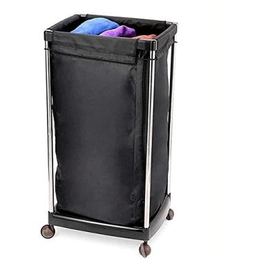 Imagem de Prateleira de cozinha carros móveis carro para cesto de lavandaria com rodas sacos removíveis de serviço pesado cesta classificadora organização de lavandaria carro de armazenamento para casa hotel,