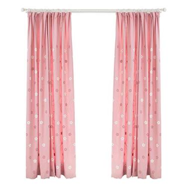 Imagem de Cortina nórdica estilo princesa menina jardim cortina quarto sala de estar cortina janela baía 116.8 cm (largura) × 137.2 cm (altura) 117 cm (largura) × 137 cm (altura) 2 conjuntos A 2 × 90 pol