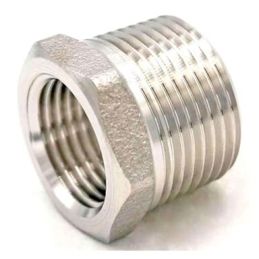 Imagem de 3/10.2 cm NPT macho x 1/5.1 cm NPT fêmea 304 aço inoxidável redutor bucha forjada encaixe de tubulação 3000 PSI água gás óleo DWBPGVUN