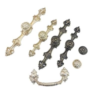 Imagem de Puxador para móveis ferragens armários de cozinha porta vintage gaveta guarda-roupa armário armário puxadores de cômoda 2 peças (bronze antigo 165 mm)