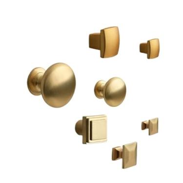 Imagem de CXYFQUUK Puxador vintage, furo único, puxadores dourados para armário de cozinha, gaveta, puxadores de mesa para móveis, 2 peças (C)