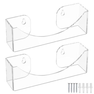 Imagem de 2 suportes de chapéu de acrílico para armário de porta de parede, organizador de chapéu de beisebol de acrílico versátil para sala de estar e quarto (cor transparente, pacote com 2)