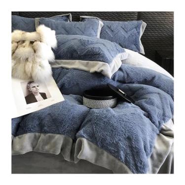 Imagem de Conjunto de edredom luxuoso e fofo, 3 peças, 4 peças, super macio, pele sintética de coelho, leite fofo, conjunto de cama quente de inverno, a melhor escolha para dar de presente, edredom (7 150 x 200