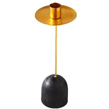 Imagem de Castiçal de cabeça única castiçal decoração de mesa de casamento romântico base circular (D 20 * 8 cm)