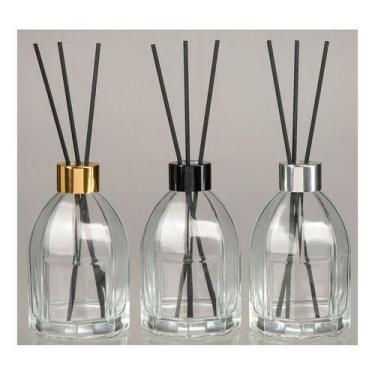 Imagem de Frasco Difusor Aromatizador 200ml Vidro Varetas Banheiro - PGB, Prata