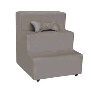 Imagem de Escada Pet Almofadada 3 Degraus Para Cães E Gatos Veludo Cappucino