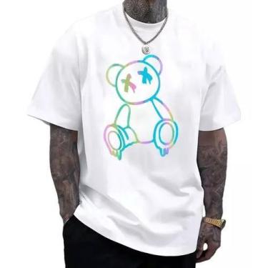 Imagem de Camiseta Masculina 100% Algodão - Estampa Urso Neon - Loja Dinka, 2, B