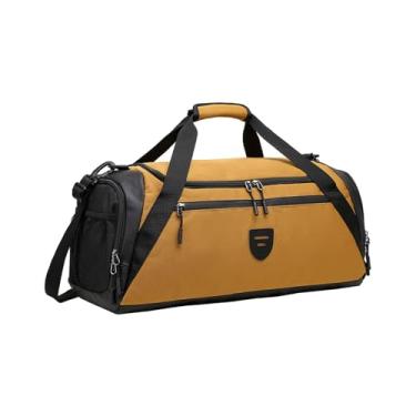 Imagem de oshhni Bolsa de ginástica Bolsa de mão à prova d'água com alça de ombro Bolsa de mão para pernoite Bolsa de fim de semana para homens Mulheres Natação Viagem, Cáqui